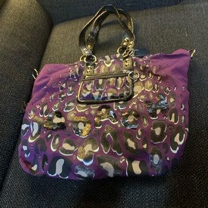 Coach Artsy Leopard Print Purple Tote